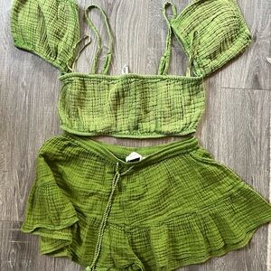 Anthropologie Olive Two-Piece Set